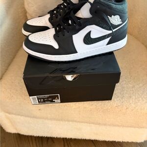 Black and White High-Top Sneakers